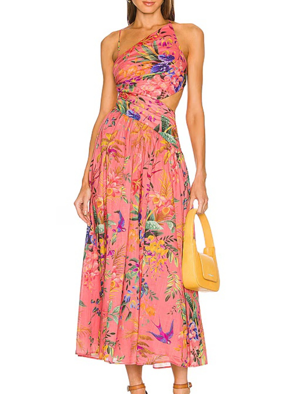 Zimmerman tropicana asymmetric dress in coral